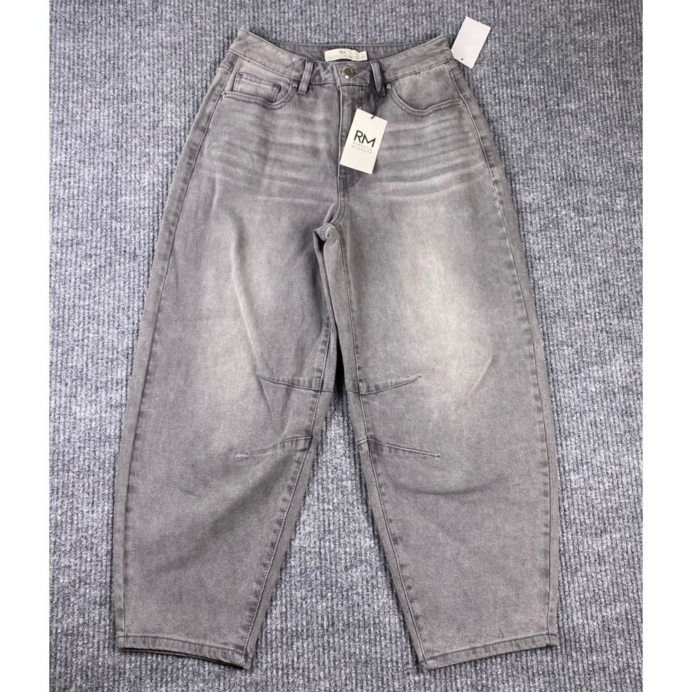 Rebecca Minkoff Jeans Womens 2 Gray Cloud Wash Balloon Barrel High Rise Edgy